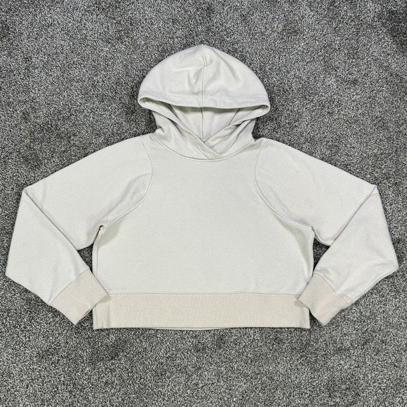 Lululemon Loungeful Cropped Hoodie Bone Beige Sparkle Atheisure Women No Sz Tag - Picture 1 of 8